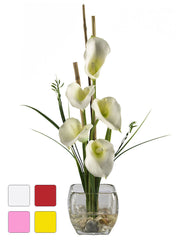 1118 Calla Lily Silk Flowers in Water in 4 colors by Nearly Natural | 18"