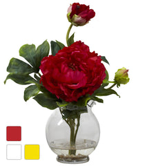 1278 Peony Silk Flowers in Water in 3 colors by Nearly Natural | 13.5"