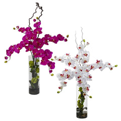 1288 Silk Phalaenopsis & Hydrangea in Water by Nearly Natural | 47 inches