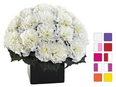 1372 Carnation Silk Arrangement w/Planter 10 colors by Nearly Natural | 11"