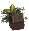 6684 African Violet Dieffenbachia Ivy Arrangement by Nearly Natural | 20"