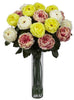 1219-AP Assorted Pastels Fancy Silk Roses in Water in 6 colors by Nearly Natural | 31 inches