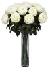 1219-WH White Fancy Silk Roses in Water in 6 colors by Nearly Natural | 31 inches
