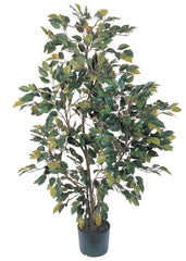 5074 Weeping Fig Ficus Silk Tree with Planter by Nearly Natural | 4 feet
