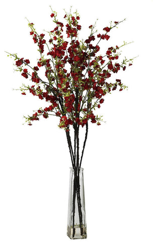 1193-RD Red Silk Cherry Blossoms in Water in 2 colors by Nearly Natural | 38"