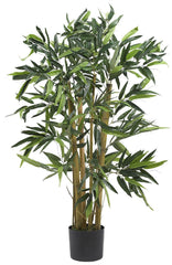 5281 Bamboo Artificial Silk Plant with Planter by Nearly Natural | 3 feet