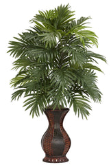 6661 Areca Palm Silk Plant with Hourglass Urn by Nearly Natural | 37 inches