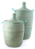 sen10h sen11h Aqua Medium Traditional Laundry Hamper Storage Basket | Senegal Fair Trade by Swahili Imports