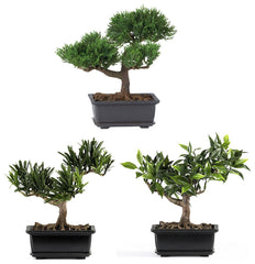 4122 Artificial Set of 3 Bonsai Trees by Nearly Natural | 8.5 inches wide