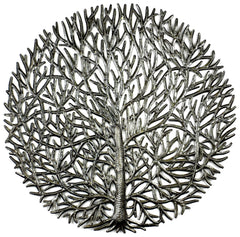 AEHHMD001 Fine Tree of Life Oil Drum Metal Wall Art 20 inches | Haiti Fair Trade by Global Crafts