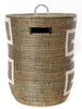 sen40g Black & White Kumba Medium Sahara Woven Laundry Hamper Basket | Senegal Fair Trade by Swahili Imports