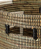 sen40g Black & White Kumba Medium Sahara Woven Laundry Hamper Basket | Senegal Fair Trade by Swahili Imports