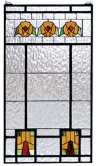 68104 Aurora Dogwood Stained Glass Window by Meyda Lighting | 18x32 inches