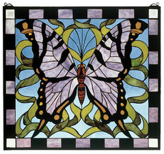 46464 Butterfly Stained Glass Window by Meyda Lighting | 25x23 inches