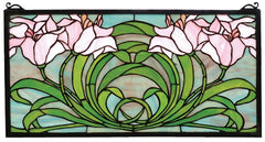 79950 Calla Lily Stained Glass Window by Meyda Lighting | 22x11 inches