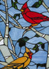 119436 Cardinals Stained Glass Window by Meyda Lighting | 12.75x20 inches