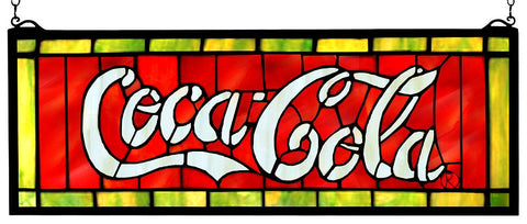 106206 Coca-Cola Stained Glass Window by Meyda Lighting | 28x10 inches