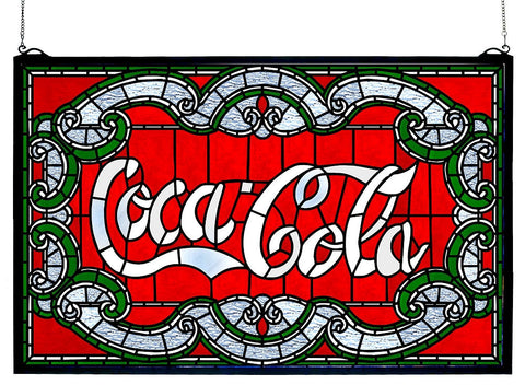 106235 Coca-Cola Victorian Stained Glass Window by Meyda Lighting | 24x15"