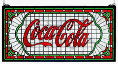 106233 Coca-Cola Victorian Web Red Stained Glass by Meyda Lighting | 25x12"