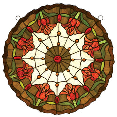 14757 Colonial Tulip Stained Glass Window by Meyda Lighting | 18 inches