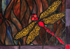 48091 Dragonfly Flight Stained Glass Window by Meyda Lighting | 28x10 inches