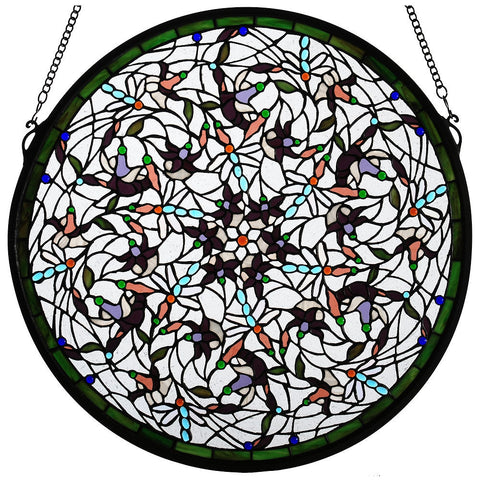 98951 Dragonfly Swirl Stained Glass Window by Meyda Lighting | 22 inches