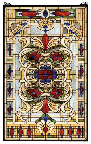 71268 Estate Floral Stained Glass Window by Meyda Lighting | 22x35 inches
