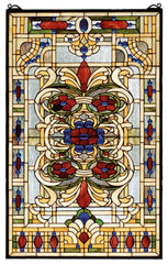 71268 Estate Floral Stained Glass Window by Meyda Lighting | 22x35 inches