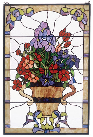 51721 Floral Arrangement Stained Glass Window by Meyda Lighting | 24x36"