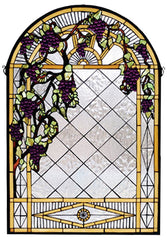 66048 Grape Diamond Trellis Arch Stained Glass by Meyda Lighting | 24x36"