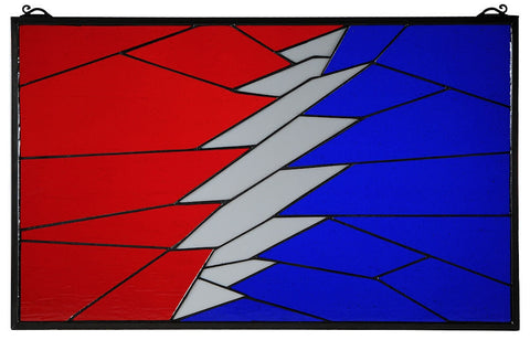 140815 Greatful Dead Stained Glass Window by Meyda Lighting | 27x16.75 inches