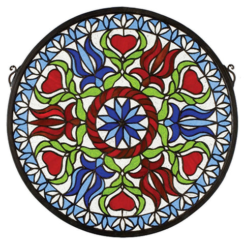 23284 Hex Medallion Stained Glass Window by Meyda Lighting | 17 inches