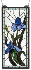 36073 Iris Nostalgia Stained Glass Window by Meyda Lighting | 9x20 inches