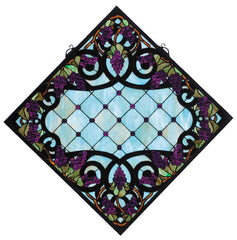 67143 Jeweled Grape Ebony Diamond Stained Glass by Meyda Lighting | 25.5"