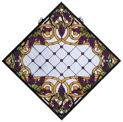 67144 Jeweled Grape Gold Diamond Stained Glass by Meyda Lighting | 25.5"