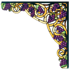 67141 Jeweled Grape Gold Stained Glass Bracket by Meyda Lighting | 13"