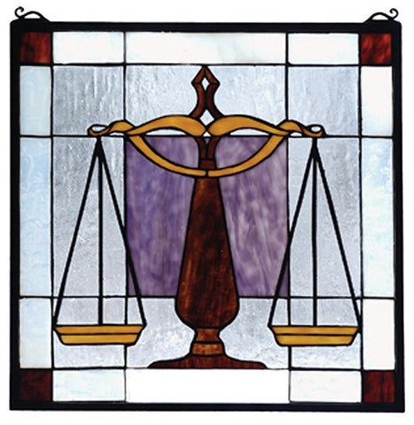 81551 Judicial Square Stained Glass Window by Meyda Lighting | 18 inches