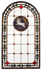 17367 Lamb of God Arch Stained Glass Window by Meyda Lighting | 23x40 inches