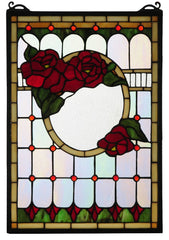 119443 Morgan Rose Stained Glass Window by Meyda Lighting | 14x20 inches