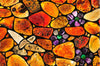 142632 Mosaic Agata & Flowers Stained Glass Window by Meyda Lighting | 19.5"