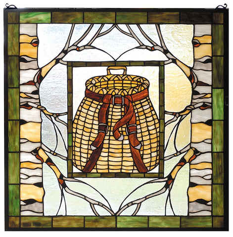 73909 Pack Basket Stained Glass Window by Meyda Lighting | 24.5 inches