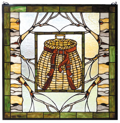 73909 Pack Basket Stained Glass Window by Meyda Lighting | 24.5 inches