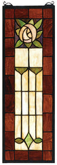 67791 Pasadena Rose Stained Glass Window by Meyda Lighting | 8x24 inches
