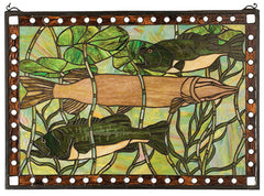 23971 Pike & Bass Stained Glass Window by Meyda Lighting | 28x19 inches