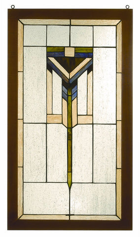 98099 Prairie Stained Glass Window by Meyda Lighting | 17x30 inches