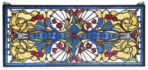 77909 Sonja Transom Stained Glass Window by Meyda Lighting | 29x14 inches