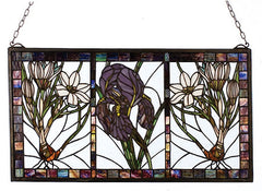 23818 Spring Triptych Stained Glass Window by Meyda Lighting | 25x14 inches