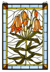 32660 Trumpet Lily Stained Glass Window by Meyda Lighting | 16x24 inches