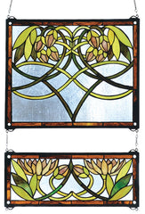 27233 Water Lilies Stained Glass Window by Meyda Lighting | 21x26 inches