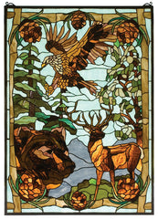 77732 Wilderness Stained Glass Window by Meyda Lighting | 25x35 inches